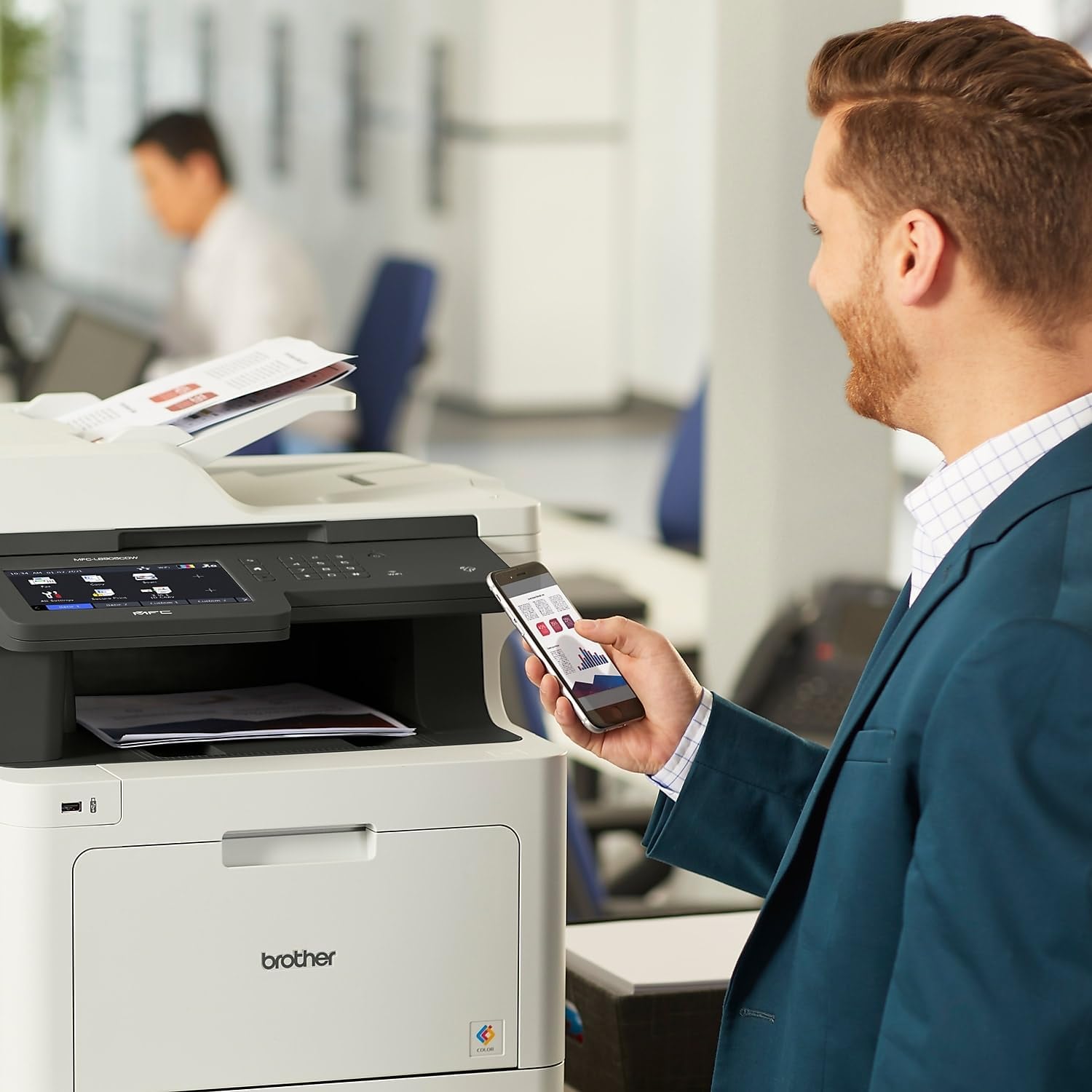 Brother Color Laser All-in-One Printer with Advanced Security, High-Speed 33ppm Printing, Wireless Network, 7 in Touchscreen, Duplex Print and Scan for Business (MFC-L8905CDW) - Image 5