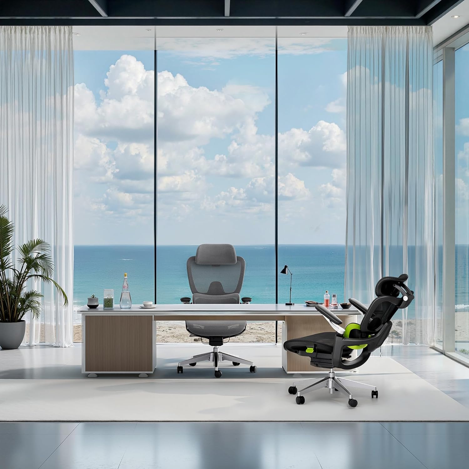 Ergonomic Office Chair, Big and Tall Mesh Computer Gaming Chair with Adaptive Lumbar Support, Work Chair with Headrest, 5D Armrest,90-130°Tilt, BIFMA Certified, Model Zen (Grey) - Image 2