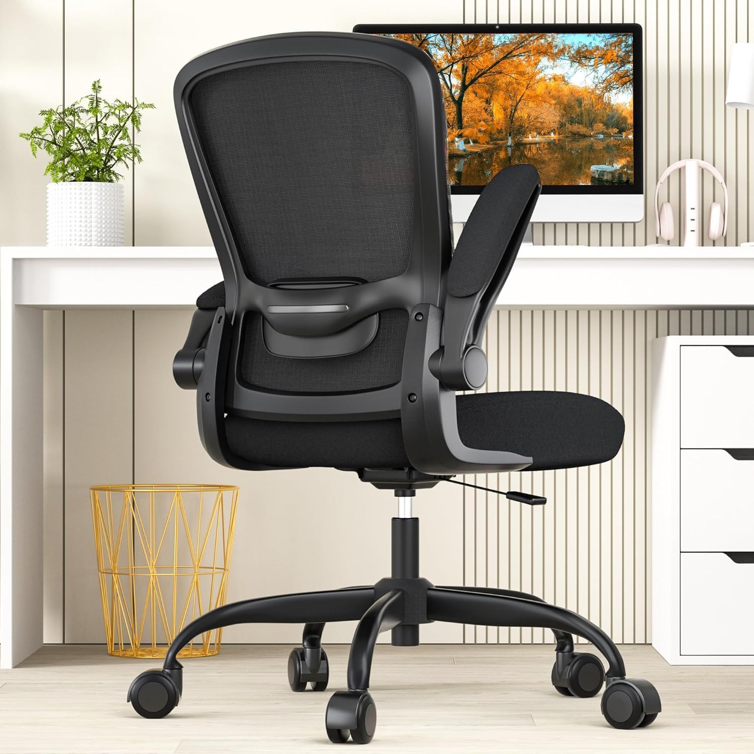 Mimoglad Office Chair, Ergonomic Desk Chair with Adjustable Lumbar Support, High Back Mesh Computer Chair with Flip-up Armrests-BIFMA Passed Task Chairs, Executive Chair for Home Office - Image 8