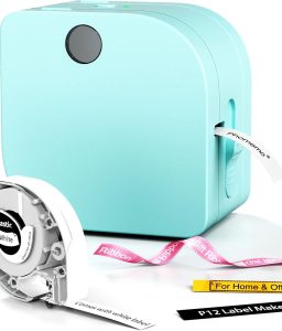Phomemo P12 Label Maker Machine with Tape, Bluetooth Small Thermal Label Printer with Multiple Templates Mini Label Maker for Home, Kitchen, Organization, Office, Green