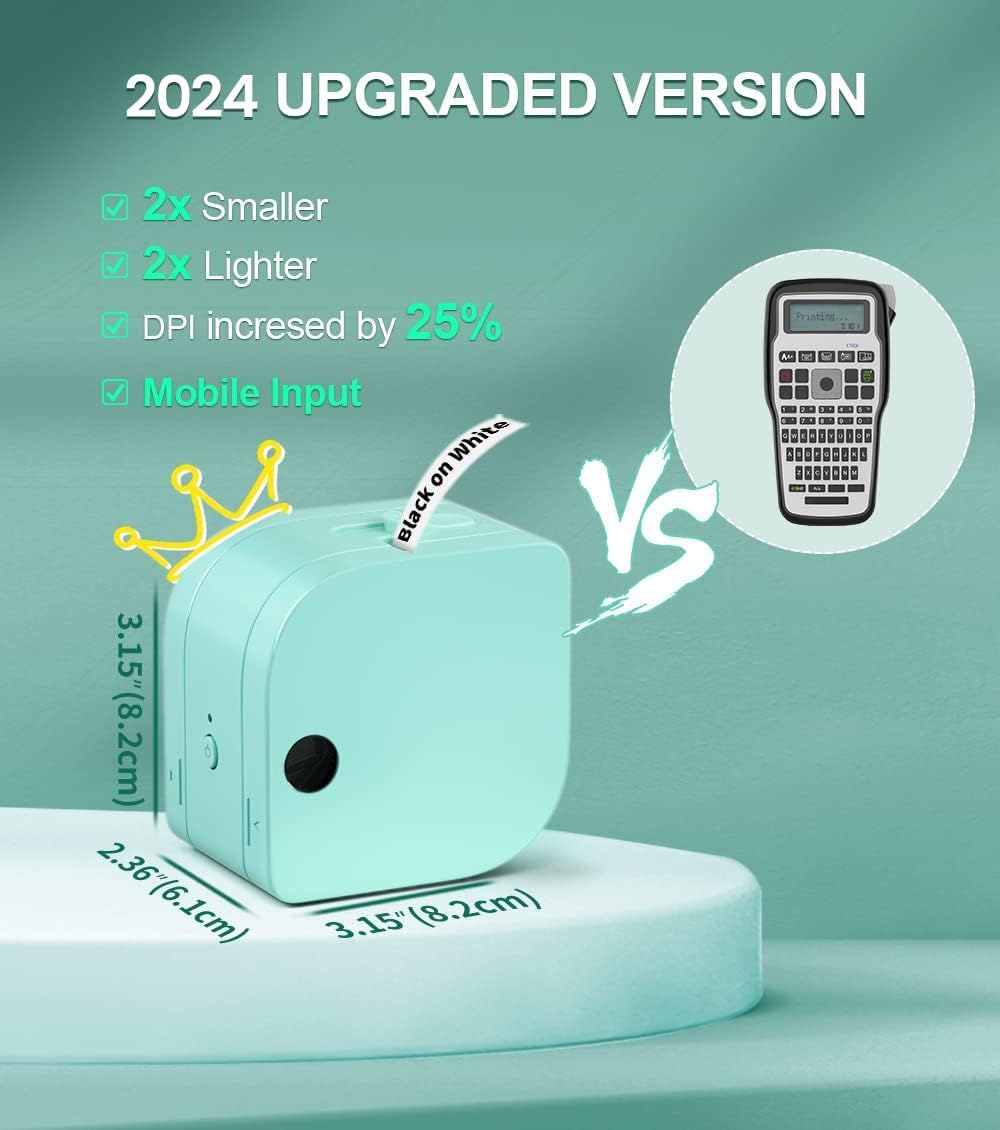 Phomemo P12 Label Maker Machine with Tape, Bluetooth Small Thermal Label Printer with Multiple Templates Mini Label Maker for Home, Kitchen, Organization, Office, Green - Image 3