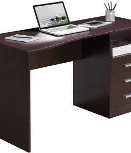 Techni Mobili Classic Computer Desk with Multiple Drawers, 29.5" x 23.6" x 51.2", Wenge